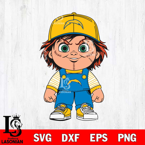 Los Angeles Chargers Chucky Horror Svg Eps Dxf Png File, NFL svg, Digital Download, Instant Download