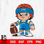 Los Angeles Chargers Chucky Horror 5 Svg Eps Dxf Png File, NFL svg, Digital Download, Instant Download