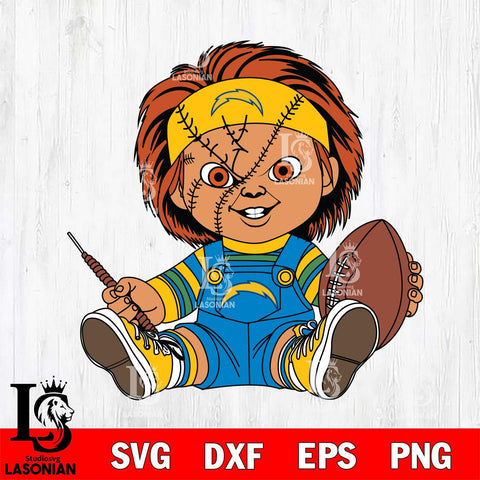 Los Angeles Chargers Chucky Horror 9 Svg Eps Dxf Png File, NFL svg, Digital Download, Instant Download