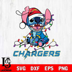 Los Angeles Chargers Cute Stitch Christmas Svg