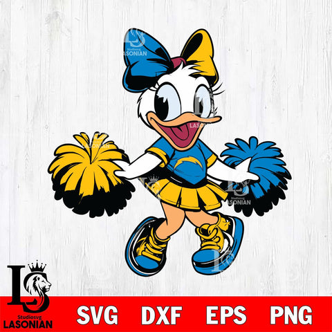 Los Angeles Chargers Daisy Duck Cheerleader Svg Eps Dxf Png File, Digital Download, Instant Download