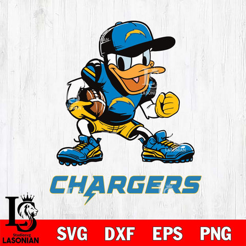 Los Angeles Chargers Donal Duck Disney, Svg Eps Dxf Png File, Digital Download