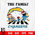 Los Angeles Chargers Family Bluey Christmas Svg Eps Dxf Png File, Digital Download