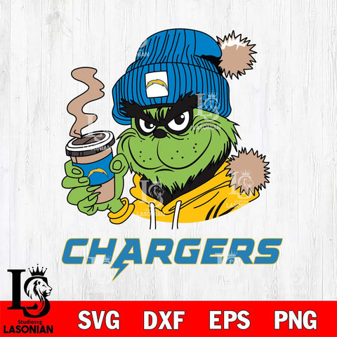 Los Angeles Chargers Grinch Cofffe Hoodie Svg Eps Dxf Png File,Cricut svg files, Digital Download, Instant Download