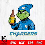 Los Angeles Chargers Grinch Drinking Beer Christmas Svg Eps Dxf Png File,Cricut svg files, Digital Download, Instant Download