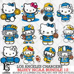 Los Angeles Chargers Hello Kitty NFL Bundle 12 Svg Eps Dxf Png File, Digital Download, Instant Download