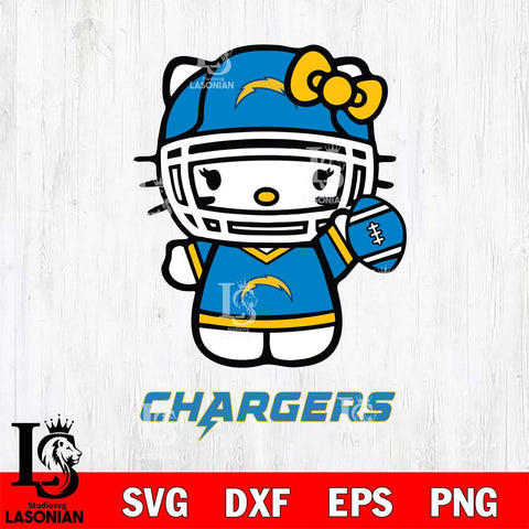 Los Angeles Chargers Hello Kitty Nfl 1 Svg Eps Dxf Png File, Digital Download, Instant Download