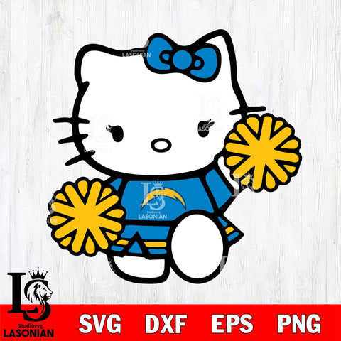 Los Angeles Chargers Hello Kitty sport 4 Svg Eps Dxf Png File, Digital Download, Instant Download