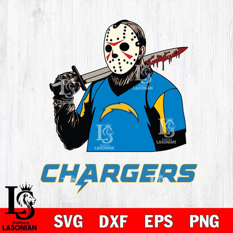 Los Angeles Chargers Jason Voorhees 11 Svg Eps Dxf Png File, Digital Download