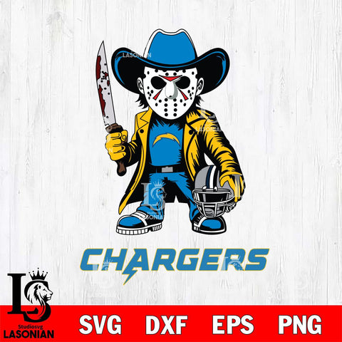 Los Angeles Chargers Jason Voorhees 3 Svg Eps Dxf Png File, Digital Download