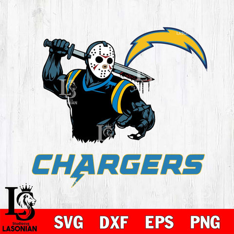 Los Angeles Chargers Jason Voorhees 5 Svg Eps Dxf Png File, Digital Download