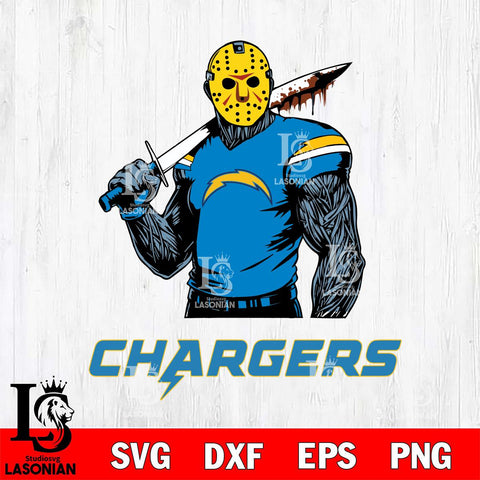 Los Angeles Chargers Jason Voorhees 7 Svg Eps Dxf Png File, Digital Download