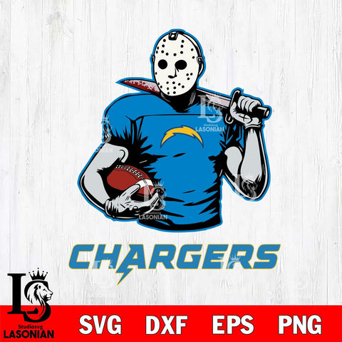 Los Angeles Chargers Jason Voorhees 9 Svg Eps Dxf Png File, Digital Download