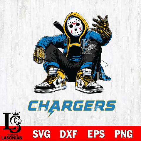 Los Angeles Chargers Jason Voorhees Halloween SVG Svg Eps Dxf Png File, Digital Download, Instant Download