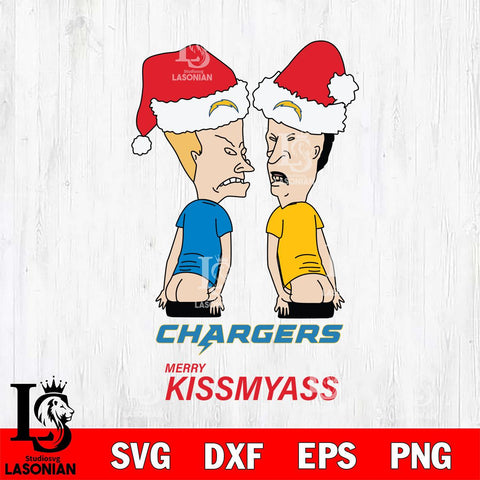 Los Angeles Chargers Merry KissMyass Svg Eps Dxf Png File,NCAA Svg Files,Digital Download,Sublimation,Instant Download