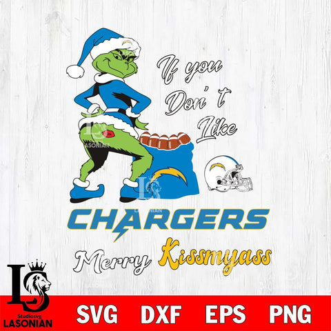 Los Angeles Chargers Merry kissmyass grinch Svg Eps Dxf Png File,NFL Svg Files,Digital Download,Sublimation,Instant Download