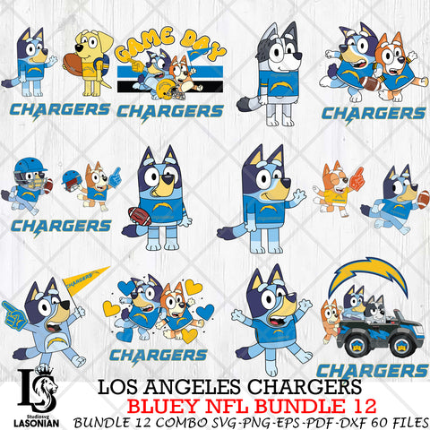 Los Angeles Chargers NFL Bundle 12 Svg Eps Dxf Png File, Digital Download, Instant Download