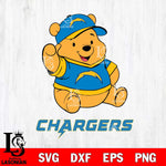 Los Angeles Chargers Pooh Bear Disney, Svg Eps Dxf Png File, Digital Download