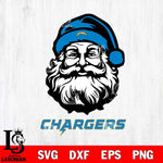 Los Angeles Chargers Santa Claus Christmas Svg Eps Dxf Png File,NFL Svg Files,Digital Download,Sublimation,Instant Download