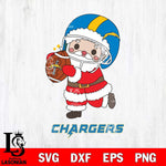 Los Angeles Chargers Santa Claus Cute Svg Eps Dxf Png File,NFL Svg Files,Digital Download,Sublimation,Instant Download