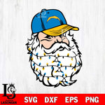 Los Angeles Chargers Santa Claus Face Svg Eps Dxf Png File,NFL Svg Files,Digital Download,Sublimation,Instant Download