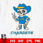 Los Angeles Chargers Skeleton Football 2 Svg Eps Dxf Png File, Digital Download