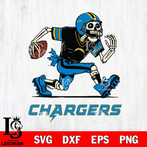 Los Angeles Chargers Skeleton Football Svg Eps Dxf Png File, Digital Download