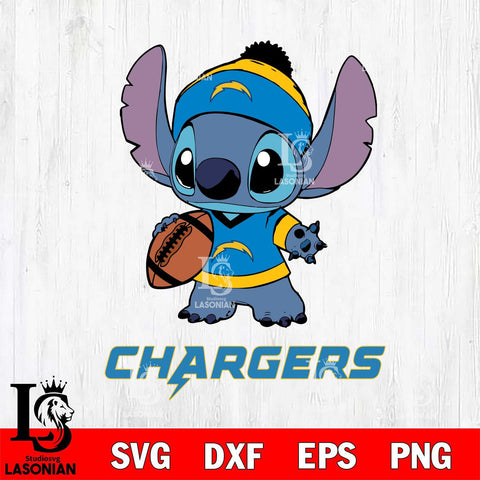 Los Angeles Chargers Stitch Disney, Svg Eps Dxf Png File, Digital Download