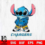 Los Angeles Chargers Stitch Disney NFL Svg Eps Dxf Png File, Digital Download, Instant Download