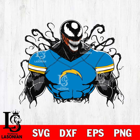 Los Angeles Chargers Venom Marvel Svg Eps Dxf Png File, Digital Download, Instant Download