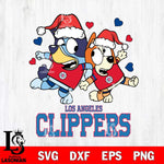 Los Angeles Clippers Bluey Christmas NFL Svg Eps Dxf Png File, Digital Download