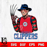 Los Angeles Clippers Freddy Krueger Horror Svg Eps Dxf Png File, NBA svg, Digital Download, Instant Download