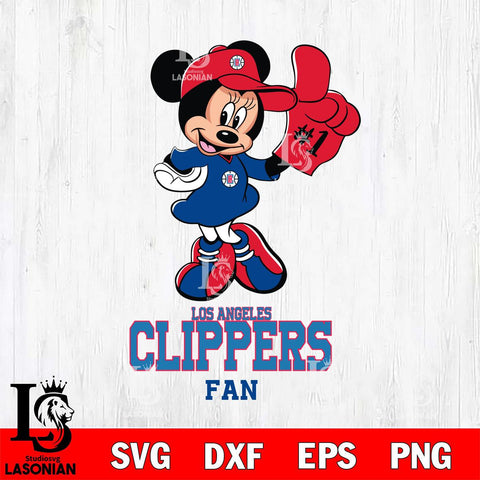 Los Angeles Clippers #1 Fan Minnie Mouse Svg Eps Dxf Png File, Digital Download, Instant Download