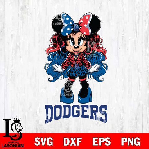 Los Angeles Dodgers Beauty Minnie Mouse Svg Eps Dxf Png File, Digital Download, Instant Download