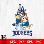 Los Angeles Dodgers Bluey & Bingo 12 Svg Eps Dxf Png File, MLB svg, Digital Download, Instant Download