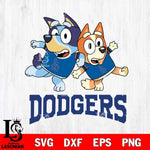 Los Angeles Dodgers Bluey & Bingo 13 Svg Eps Dxf Png File, MLB svg, Digital Download, Instant Download