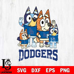 Los Angeles Dodgers Bluey & Bingo 14 Svg Eps Dxf Png File, MLB svg, Digital Download, Instant Download