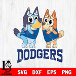 Los Angeles Dodgers Bluey & Bingo 15 Svg Eps Dxf Png File, MLB svg, Digital Download, Instant Download