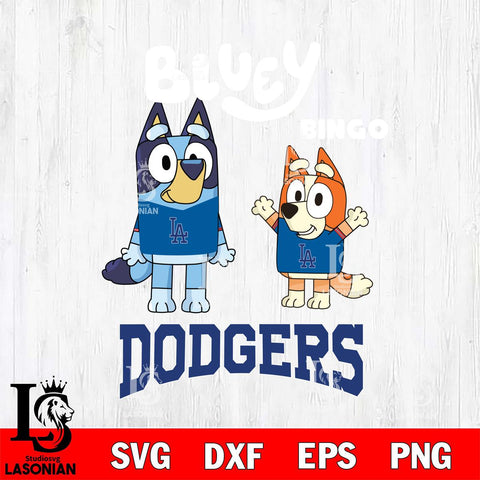 Los Angeles Dodgers Bluey & Bingo 4 Svg Eps Dxf Png File, MLB svg, Digital Download, Instant Download