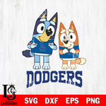 Los Angeles Dodgers Bluey & Bingo 6 Svg Eps Dxf Png File, MLB svg, Digital Download, Instant Download