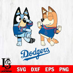 Los Angeles Dodgers Bluey Chilli Sport Svg Eps Dxf Png File, Digital Download, Instant Download