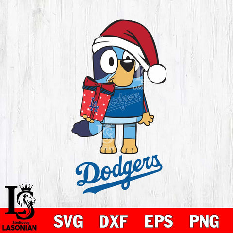 Los Angeles Dodgers Bluey Christmas Svg Eps Dxf Png File, Digital Download