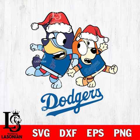 Los Angeles Dodgers Bluey Christmas Holiday Svg Eps Dxf Png File, Digital Download