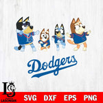 Los Angeles Dodgers Bluey Dance Mode Squats Svg Eps Dxf Png File, Digital Download, Instant Download