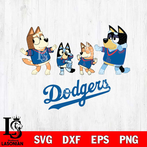 Los Angeles Dodgers Bluey Dance Squats Svg Eps Dxf Png File, Digital Download, Instant Download