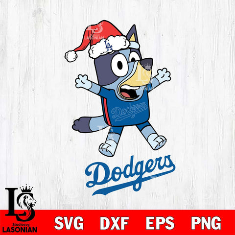 Los Angeles Dodgers Bluey Happy Christmas Svg Eps Dxf Png File, Digital Download