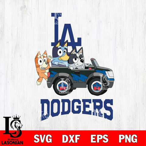 Los Angeles Dodgers Bluey friends Svg Eps Dxf Png File, MLB svg, Digital Download, Instant Download