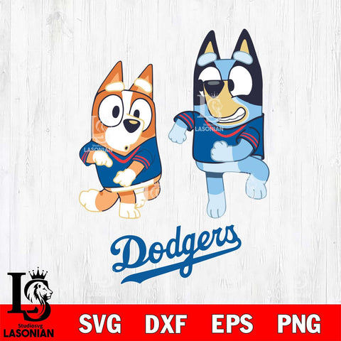 Los Angeles Dodgers Bluey with Chilli Dance Svg Eps Dxf Png File, Digital Download, Instant Download