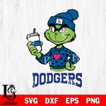 Los Angeles Dodgers Boujee Grinch Heart Christmas Cut Files Cricut, Svg Dxf Eps Png file , Silhouette