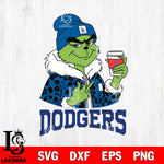 Los Angeles Dodgers Boujee Grinch Leopard Christmas Cut Files Cricut, Svg Dxf Eps Png file , Silhouette